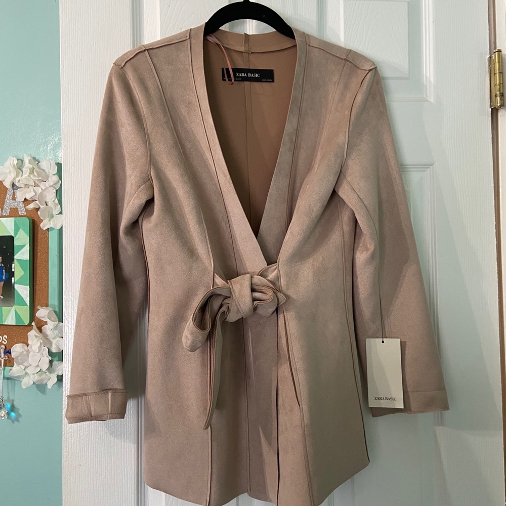 ZARA pink faux suede blazer/jacket